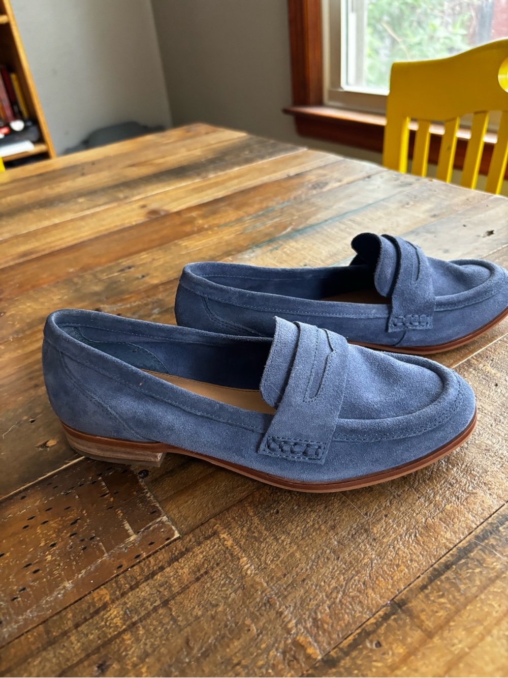 Gianni Bini Blue Suede Penny Loafers